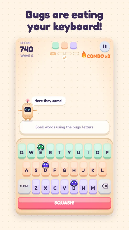 Keybugs: bugs landing on the keyboard